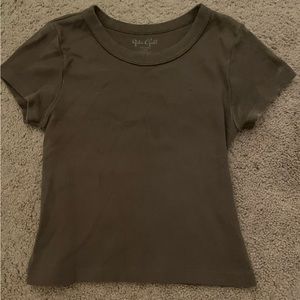 Brandy Melville John Galt brown baby tee